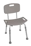 Drive Medical Designer Series Deluxe Bath Bench with Back, White