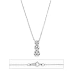 14K White Gold Bezel Journey Pendant Diamond Necklace (0.11 CTW., G-H Color, SI1-2 Clarity) - 17