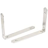 uxcell 角ブラケット L字型 棚支持アングルブラケット 右山ブラケット シルバートーン 2個入り