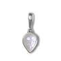Sterling Silver Rainbow Moonstone Pear Pendant w/ Snake Chain by Sajen, 18"