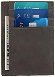 Slim Wallet for Men - Premium Leather - Ultra Thin Fits Front and Back Pockets