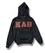 Kappa Alpha Theta Black Hooded Sweatshirt - Leopard on Red Letters