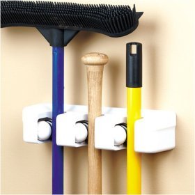 Wall-Mounted Tool Rack Broom and Mop Holder by Evriholder