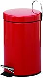 Zeller 18204 Treteimer, 3 Liter, Metall, &oslash;17 x 26.5 cm, rot
