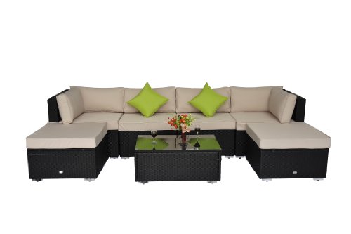 Luxus Polyrattan Lounge Gartenmöbel Loungeset 21 tlg. Rattan Gartenset Sitzgruppe Loungemöbel Garnitur inkl. Kissen Gestell aus Alu Dekokissen gratis - Exclusive Gartenmöbel Picture