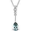 14K White Gold Aquamarine and Diamond Necklace