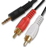 Cable-Tex 3.5mm Jack to 2 x RCA Phono Stereo Audio Cable 3m Lead