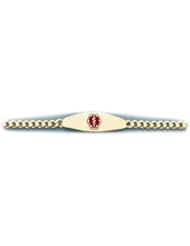 10K Yellow Gold Medical Alert ID Curb Chain Bracelet - Length 7 Inch