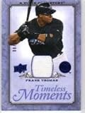 2008 UD A Piece of History Timeless Moments Jersey Blue #TM-49 Frank Thomas - Toronto Blue Jays (Piece of Game Used Jersey - Serial # to 25) (Baseball Cards)