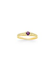 14k Yellow gold Madi K 3mm Amethyst Birthstone Baby Ring