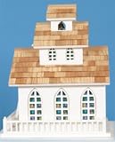 Classic Series Chapel Bell Bird House in Victorian White