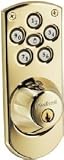 Kwikset 907-L03 Powerbolt, 1000 Series Touchpad Electronic Deadbolt, Lifetime Brass Finish