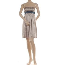 BCBG PEBBLE TEAL SILK SATIN TUBE MINI DRESS NEW 6