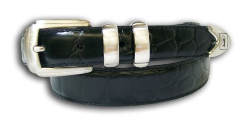 PGA TOUR Men's Italian Gator Grain Belt,Black,38