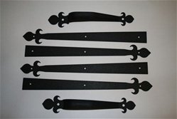 Carriage or Garage Door Decorative Hardware - Fleur de lis Style