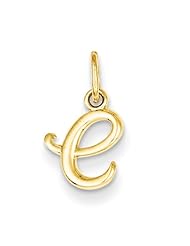Genuine 14K Yellow Gold Initial Charm 0 .2 Gram Of Gold Letter E