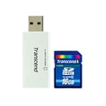 Transcend 16 GB SDHC Class 6 Flash Memory Card with Card Reader TS16GSDHC6-S5W