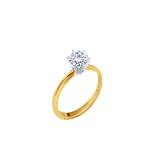 Stunning! Women's 14k Yellow-gold 5.00mm (1/2 CT) Moissanite Solitaire Engagement Ring by Vicky K Designs