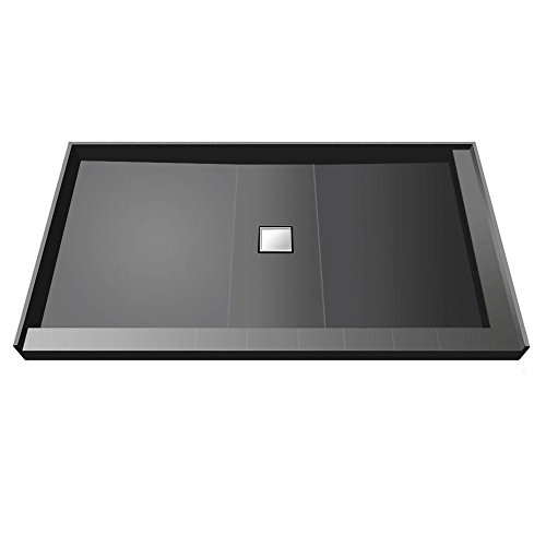 36 in. x 48 in. Double Threshold Shower Pan in Black !! WChloeGoodwinJR