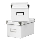 Blu-rays - CD - DVD- Storage Boxes White - Pack of 2