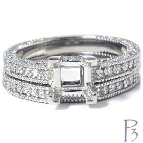 .50CT Vintage Diamond Heirloom Engagement Ring Wedding Band Semi Mount Antique