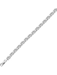 Sterling Silver X & O Diamond Bracelet 1/4ctw