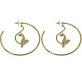 BABY PHAT Gold Tone CAT Dangle HOOP Earrings