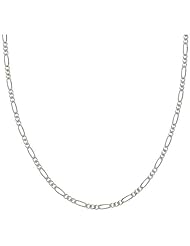 Italian Solid Sterling Silver Figaro 3+1 Chain, 16", 18", 20", 22" or 24" Length, 1.5 mm Width, Packaged in an Organza Gift Bag