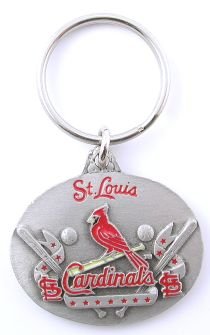 St. Louis Cardinals Oval Pewter Keychain