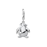 14K White Gold 0.02 ct. Diamond Penguin Charm