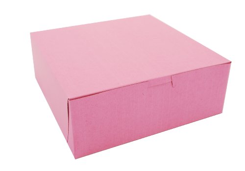 Southern Champion Tray 0837 Clay Coated News Paperboard Pink Non Window Lock Corner Bakery Box, 8