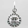 Tiny Sun Face Charm in Sterling Silver, #9888