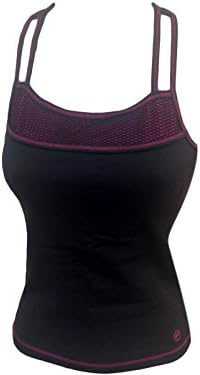 Women's Protokolo Black Fuschia Tank Top 1531- Yoga Running Crossfit Fitness (S)