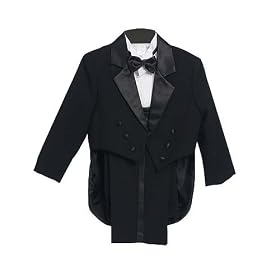 Black and White Baby Boy and Boys Tuxedo Suit, Special occasion suit, Tailcoat, Pants, Shirt,...