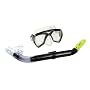 Aqua Leisure Dolfino Silicone Dual Lens Mask with DT Radial Flex Snorkel in Blue