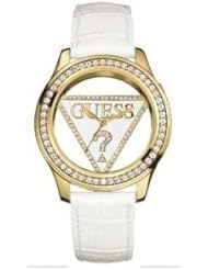 Guess U10045L1 White Leather Anniversary Triangle Ladies Watch