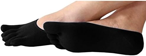 Women's No-show Five Fingers Separate Invisible Toe Socks (one size, Black-1 pair)
