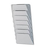 Buddy Products Mirage 7 Pocket Wall Rack, Steel, 2 x 21.5 x 9.5 Inches, Platinum (4810-32)