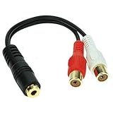 6 inches Stereo Splitter (3.5mm) Jack to 2-RCA Jacks Audio Adapter
