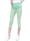 【TPGROWIN】 マタニティウェア パンツ スキニーパンツ 妊婦 妊婦服 7分丈 レギンス ズボン ボトムス ウエストゴム ストレッチ チノパンツ 全5色 (XL, グリーン)