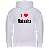 I Love/Heart Natasha Youth Zippered Hooded Sweatshirt Fleece Jacket LT BLUE MEDIUM