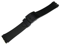 17mm Black Resin Replacement Watch Band for Standard Gents Swatch Watch