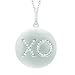 14K White Gold GH Diamond Hugs & Kisses Round Pendant
