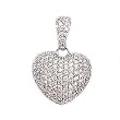 14k White Gold & Pave' Diamond Heart Pendant / Enhancer (1.50ctw)