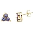 14K Yellow Gold Tanzanite Earrings
