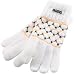 Green Bay Packers Ladies White Cable Jacquard Knit Gloves