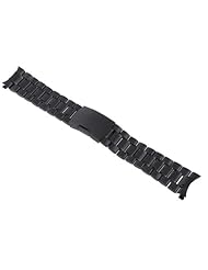 Neewer 22mm Stainless Steel Bracelet Watch Band Strap with Curved Ends -Black