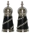 Decorative Salt and Pepper Shakers with Metal Studded Horn Sides