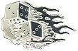Mens Silver "Dice Flames" Metal Lucky Collection Belt Buckle