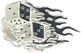 Mens Silver "Dice Flames" Metal Lucky Collection Belt Buckle